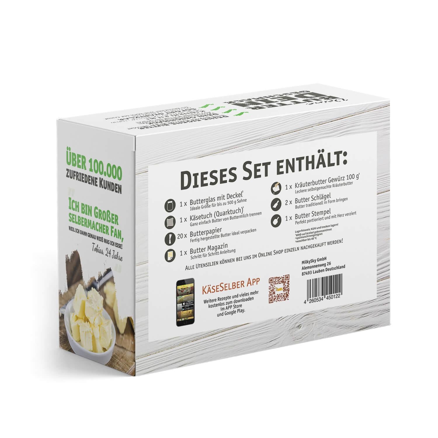 Butter selber machen Set Rückseite